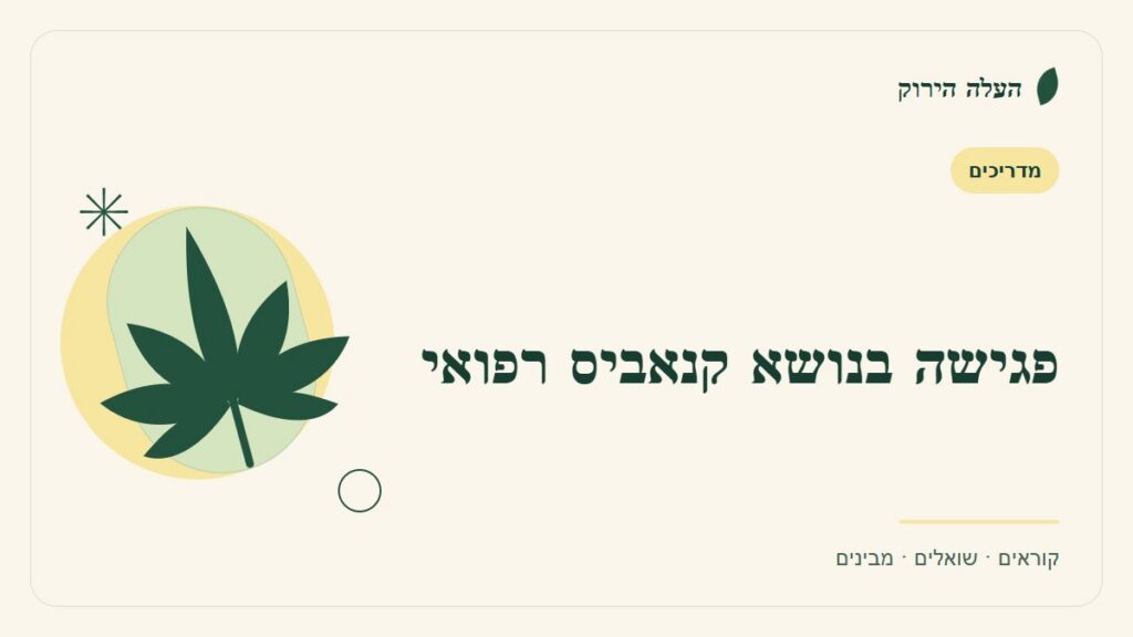 איור לכתבה: פגישה בנושא קנאביס רפואי: מגיעים עם שלוש שאלות